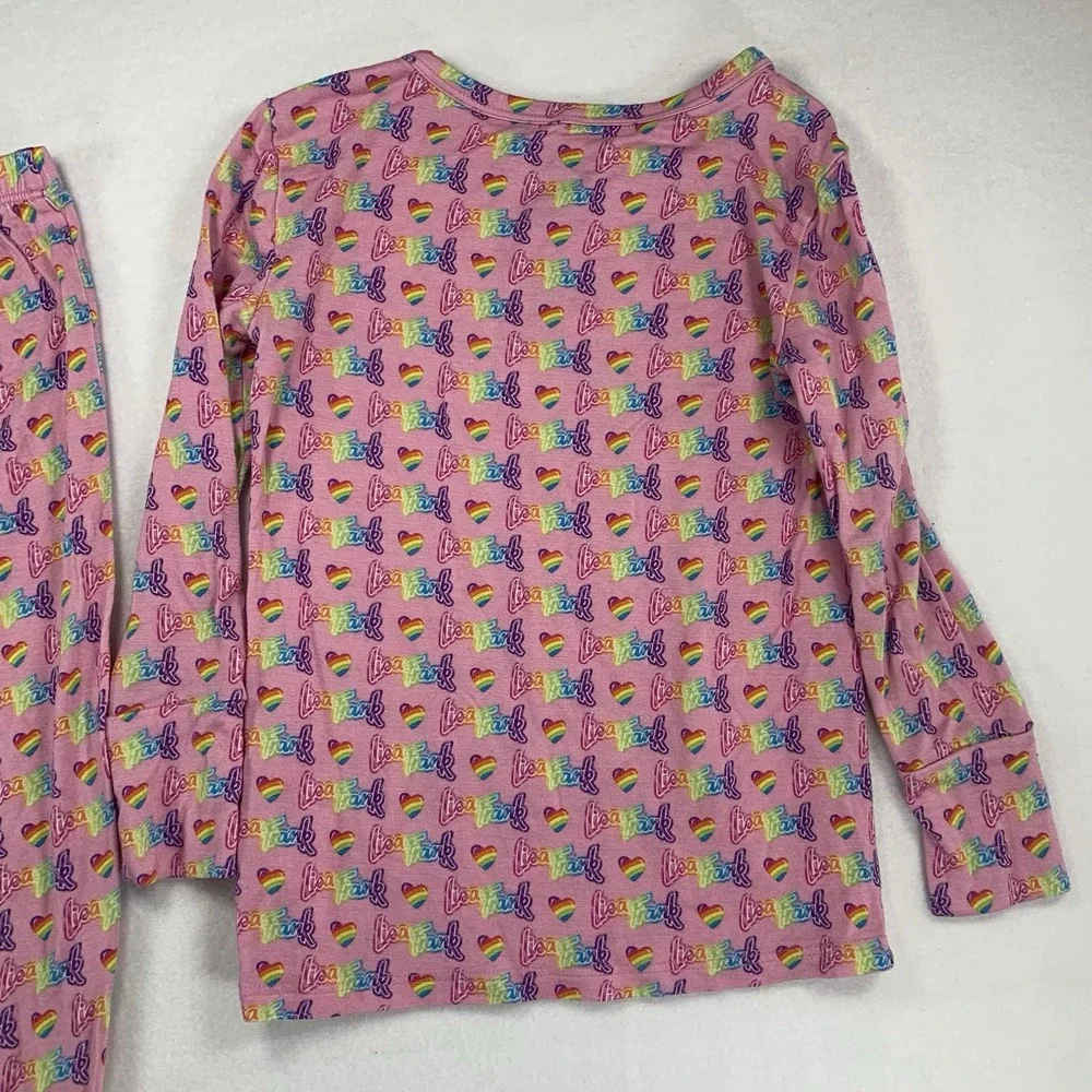 Posh Peanut Lisa Frank Pajama Set Pjs 3t-4t‎ Logo Rainbow Hearts Pink